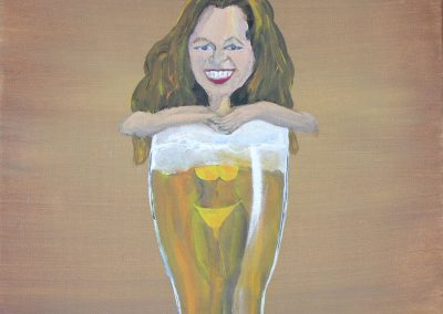 Redhead in Beer Glass